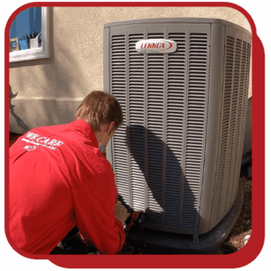 HVAC technician preforming maintenance in southern CALIFORNIA
