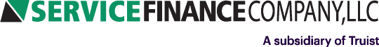 Service Finance Company, LLC logo with a green triangle and text, "A subsidiary of Truist," beneath the company name, highlighting their comprehensive finance options for customers.